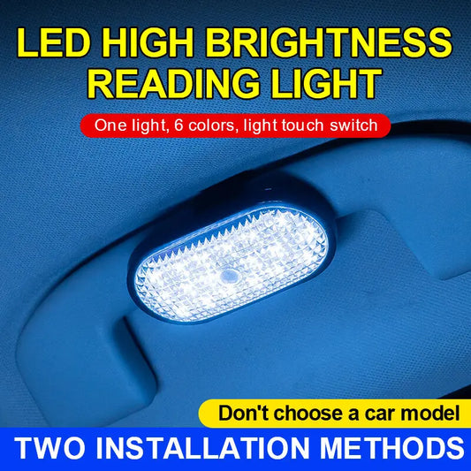Car LED Lights Interior USB Rechargeable Car Atmosphere Reading Light With 6 Colors Cycling Tail Lights Car Interior LED Night